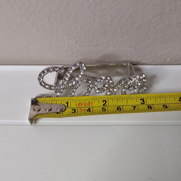 3 Finger Silver Tone Love Ring - Picture 9 of 9